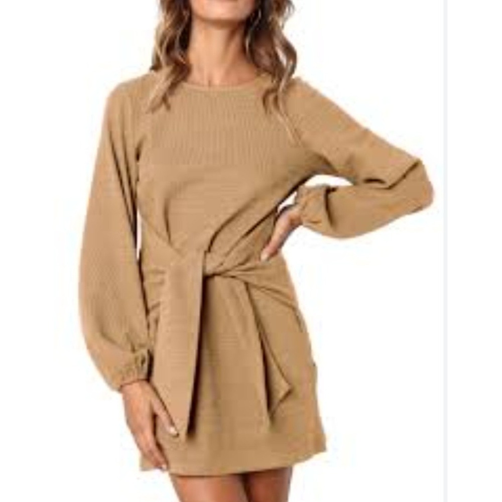 R Vivimos Tie-Waist Mini Sweater Pencil Dress Medium‎ Boho Retro Minimalist NWT